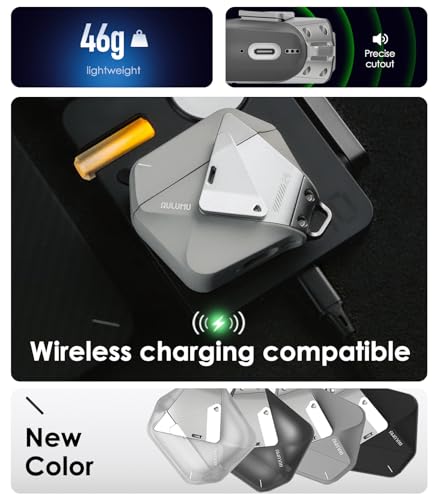 Aulumu A09 Geometric AirPods Pro 2 Case [2nd/1st Generation] with Lock | Protective Cover with Nylon Buckle | Alloy Armour | Compatible with Apple AirPods Pro(2023/2022/2019) - Gray