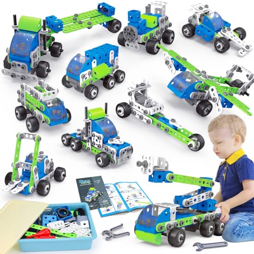 10 in 1 STEM Toys for 4 5 6 7 8+ Year Old Boy Girl Birthday Gifts Building Toys for Kids Ages 4-8 5-7 6-8 Educational Stem Activities for Boys 4-6 8-10 Construction Creative Games Holiday Idea Gift
