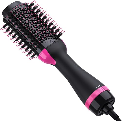 Hair Dryer Brush Blow Dryer Brush in One, Plus 2.0 One Step Hair Dryer and Styler Volumizer with Negative Ion Anti-frizz 60MM Oval Barrel Hot Air Brush for Drying, Straightening, Salon