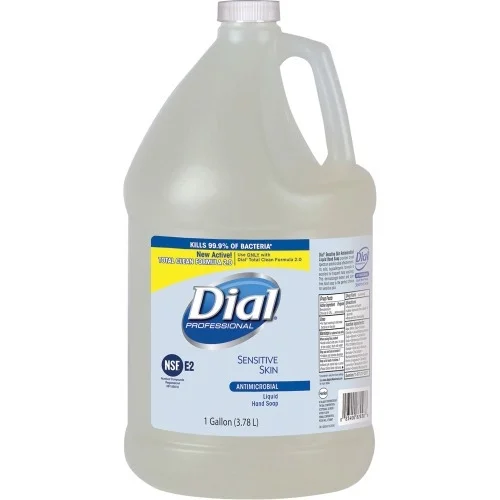 Dial Sensitive Skin Antimicrobial Soap Refill Floral Scent - 1 gal (3.8 L) - Kill Germs, Bacteria Remover, Yeast Remover, Mold Remover - Skin, Hand - Clear - Antimicrobial, Hypoallergenic - 4 / Carton