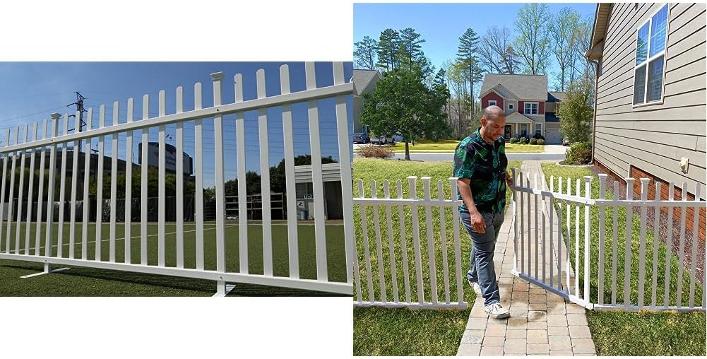 Zippity Outdoor Products ZP19026 Lightweight Portable Vinyl Picket Fence Kit w/Metal Base(42