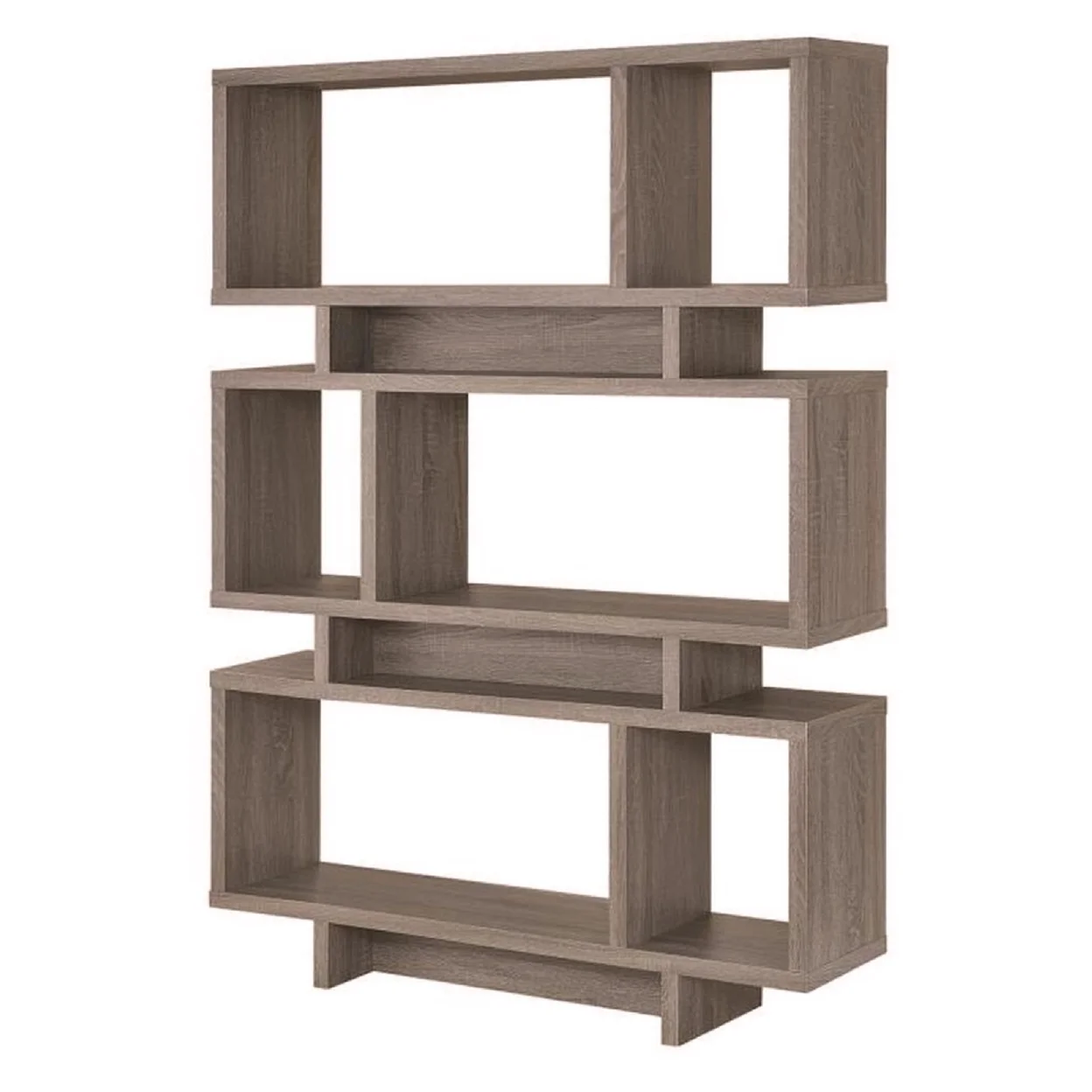 Reid 3-tier Geometric Bookcase Weathered Grey