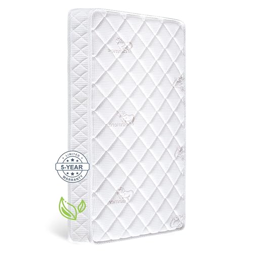 Premium Crib & Toddler Mattress,100% Knitted Fabric, Premium Fleece Surface-Hypoallergenic, 5