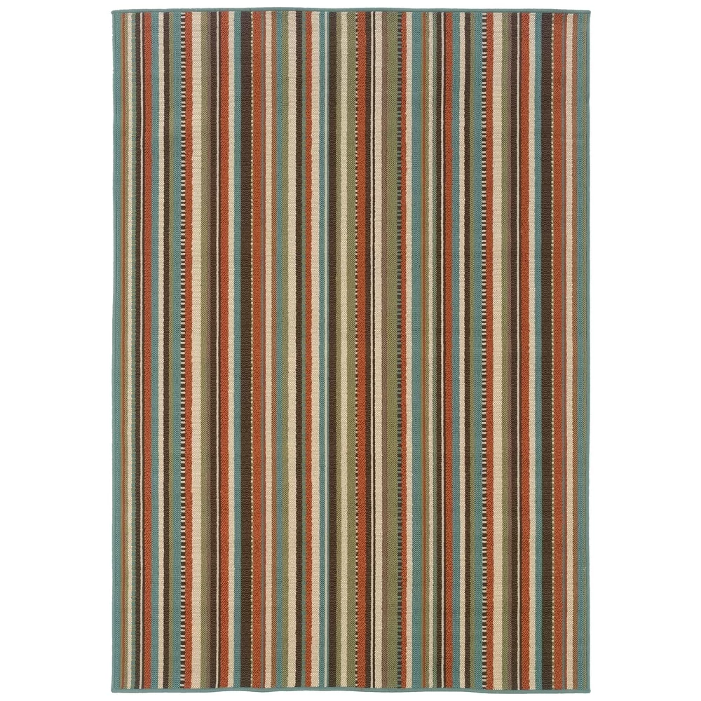 Style Haven  Malta Multi-colored Striped Indoor/Outdoor Rug-- 6'7