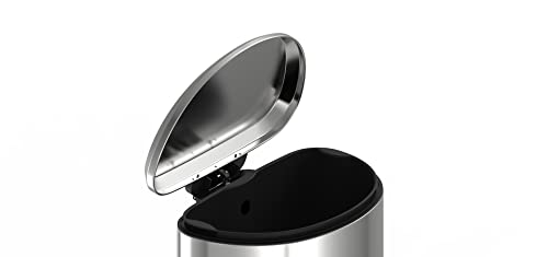 NINESTARS AMZ-SOT-50-3 Step-on Trashcan, 13.2 Gal, Stainless Steel
