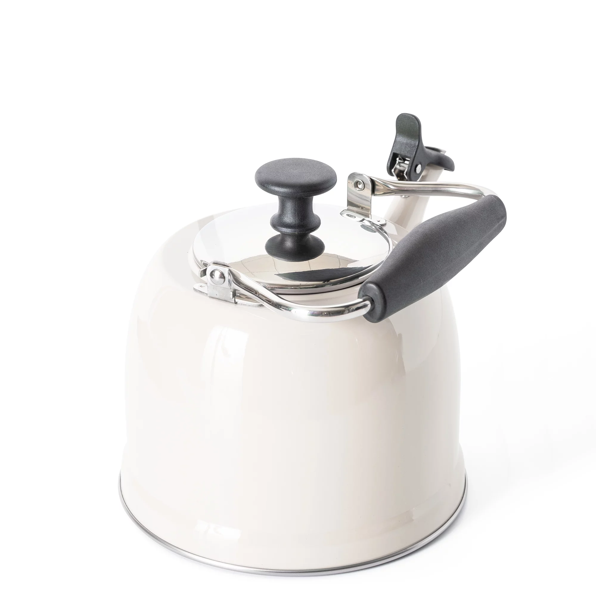 Martha Stewart Everyday Lily Pond Linen 2.2-Quart Stainless Steel Tea Kettle with Lid