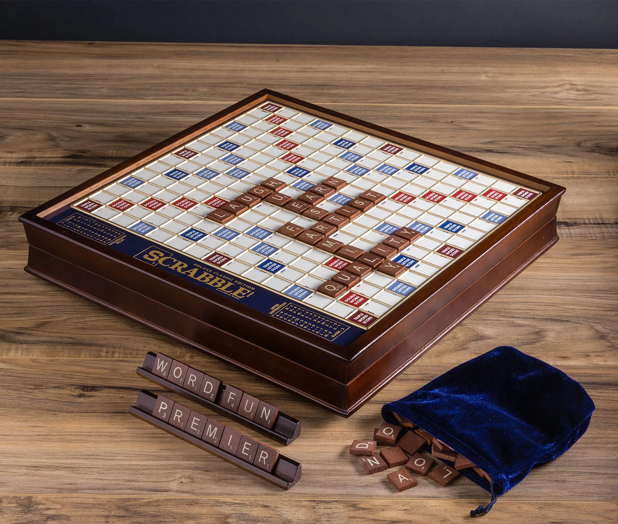 Winning Solutions Scrabble Game Deluxe Wooden Edition