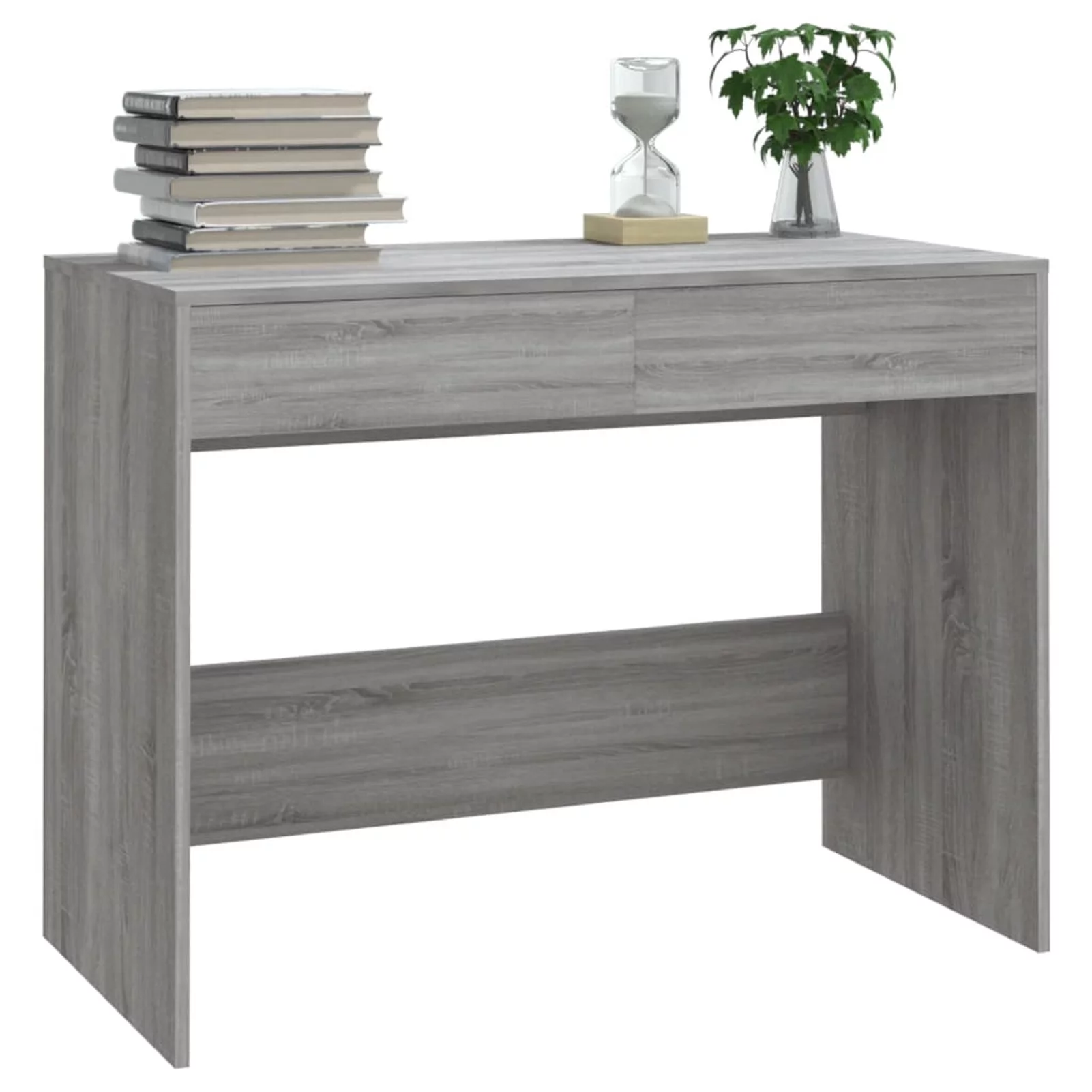 Anself Desk Gray Sonoma 39.8in x 19.7in x 30.1in Engineered Wood Writing Desk Gaming Table Home Office Furniture