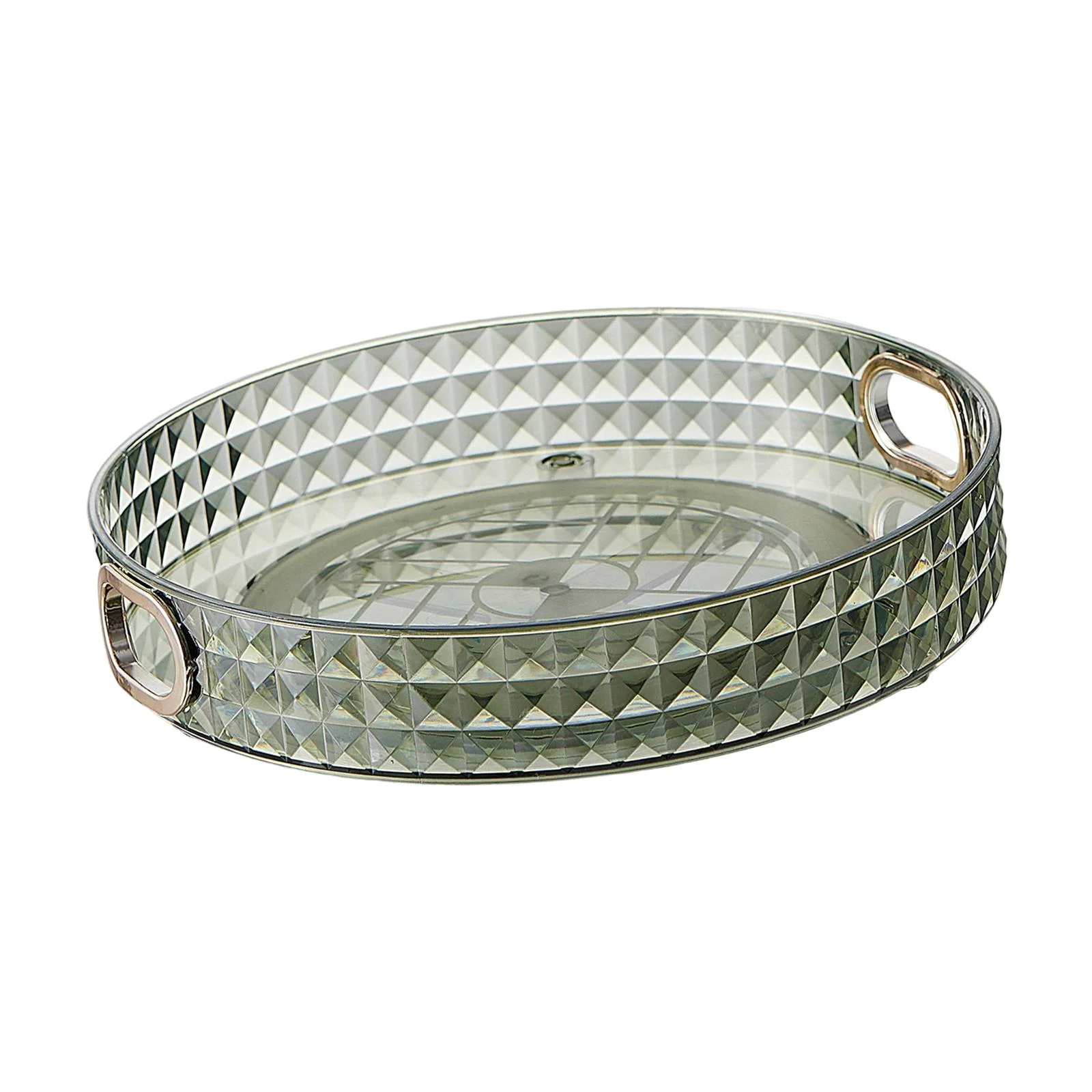 Desktop Perfume Tray Rack Turntable Organizer Tray Cosmetic Storage Holder for 1 Tier Green