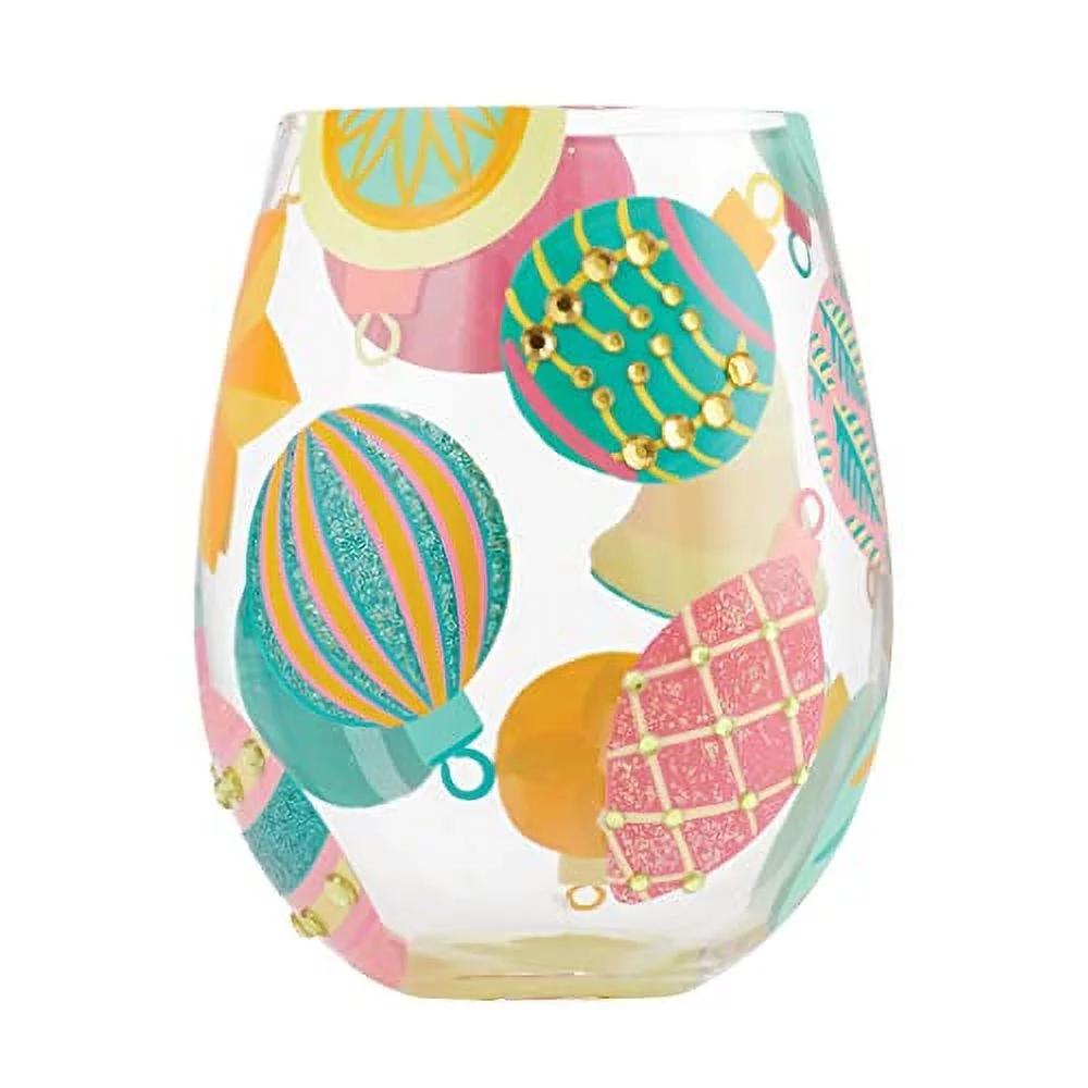 Tabletop Eye Candy Stemless Wine Glass Glass Lolita Hand Painted 6011254