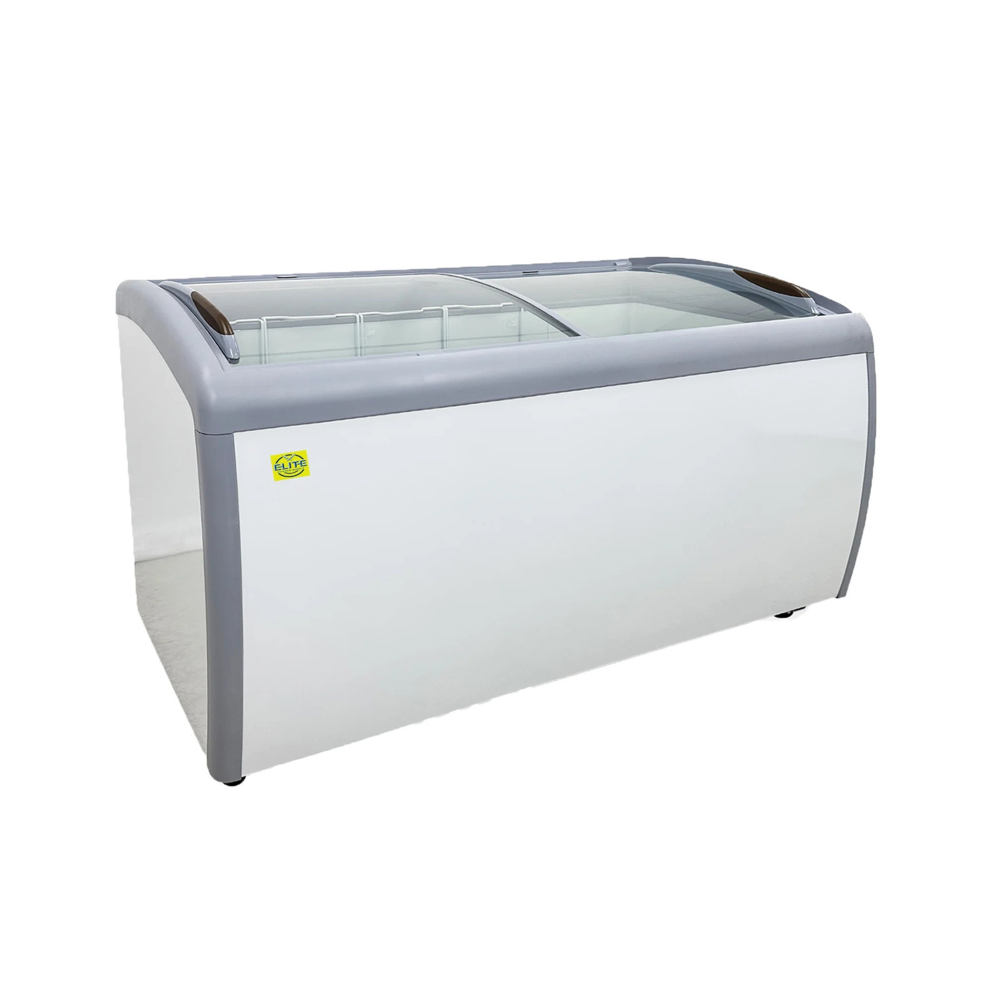 60 in. W 11.7 Cu. ft. Manual Defrost Commercial Curved Glass Top Display Chest Freezer in White