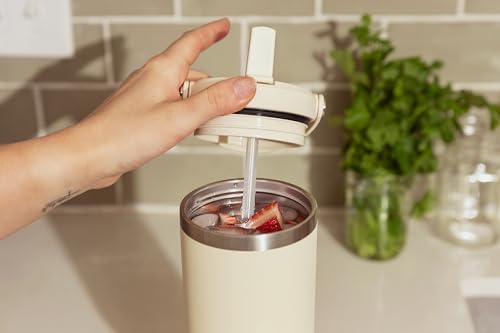 Hydrapeak Nomad 24 oz Tumbler with Handle and Straw Lid, Leakproof, Double Insulated, 24oz Cup Stainless Steel (Blush)