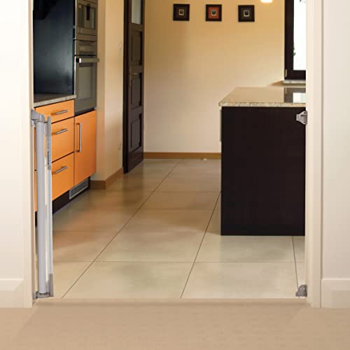 Dreambaby Indoor/ Outdoor Retractable Mesh Baby Gate, 2 Sets Of Hardware For Easy Relocation, 33” Tall And 55” Wide, For Doorways And Stairs - White