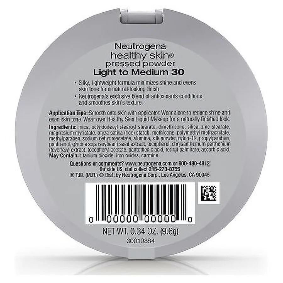 Neutrogena Pressed Powder, Light To Medium 30, Light to Medium 30 0.34 oz Pack of 2