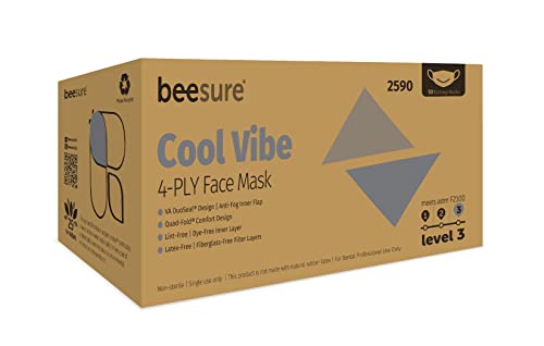 BeeSure BE2580case Pure Vibe Face Mask, White (Case of 400)