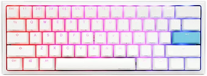 Ducky One 2 Mini Pure White - RGB LED 60% Double Shot PBT Mechanical Keyboard (Cherry MX Brown)