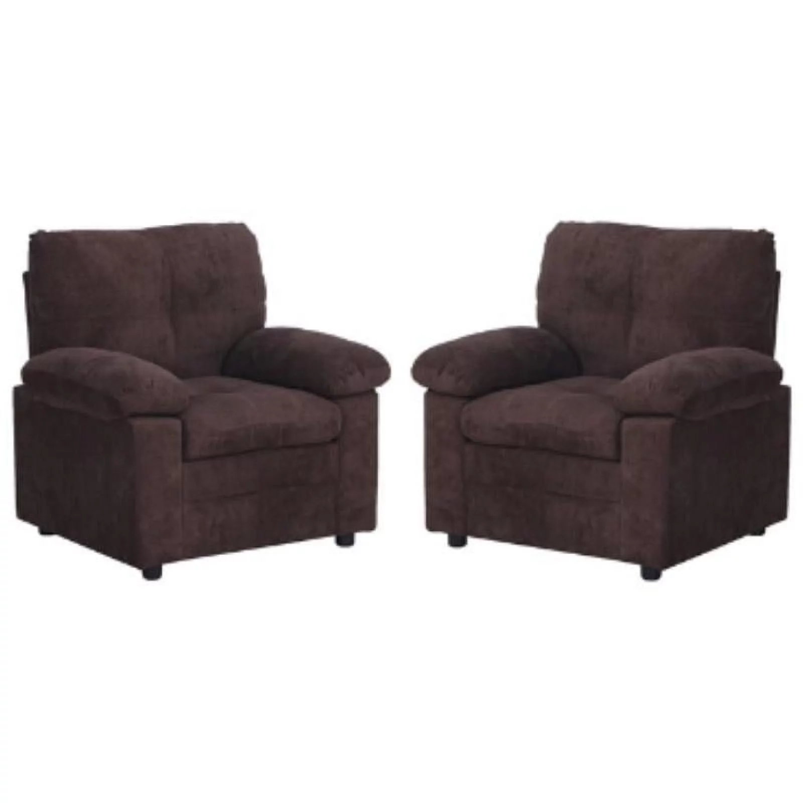 Home Square Linen Living Room Chair in Brown Finish - Set of 2
