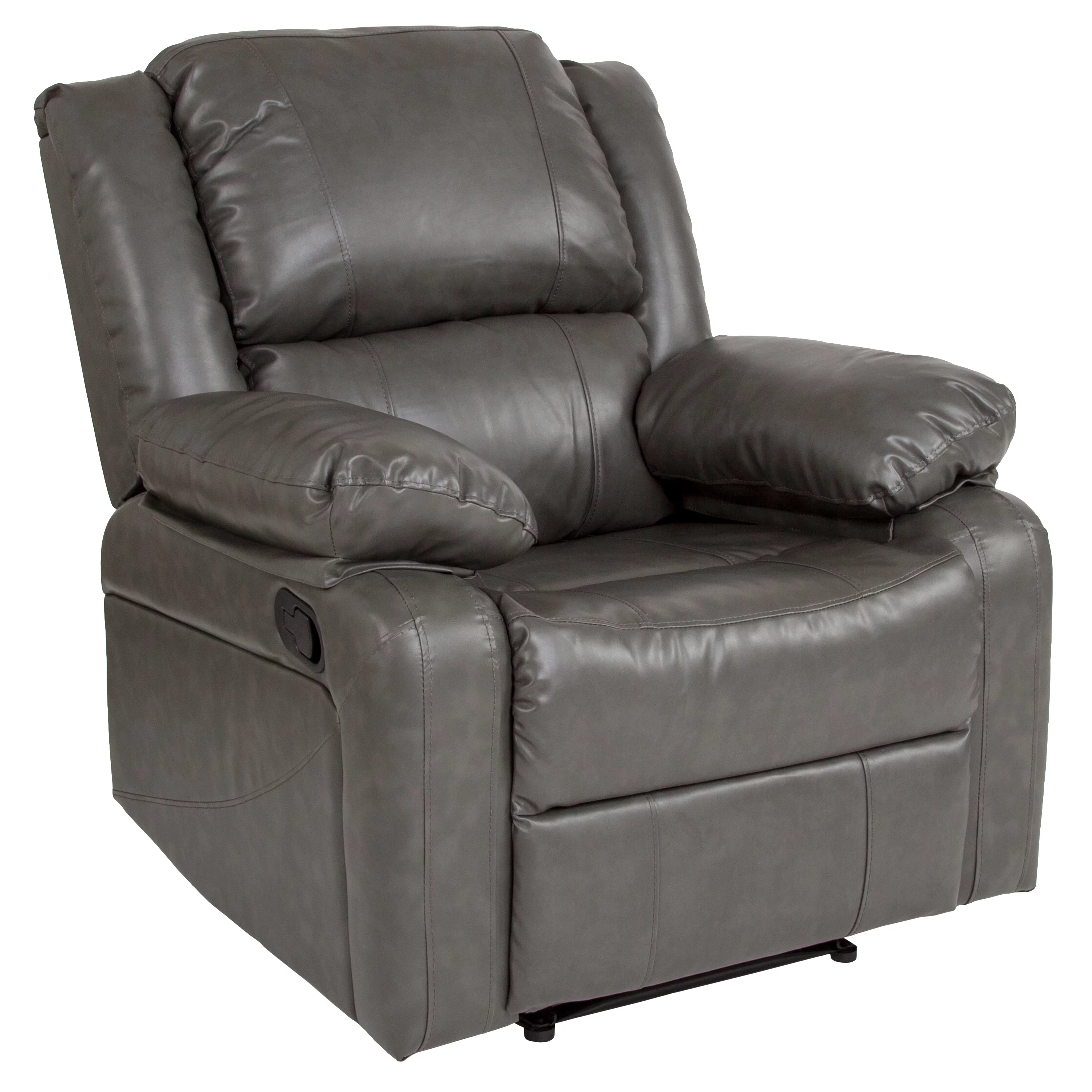 BizChair Gray LeatherSoft Recliner