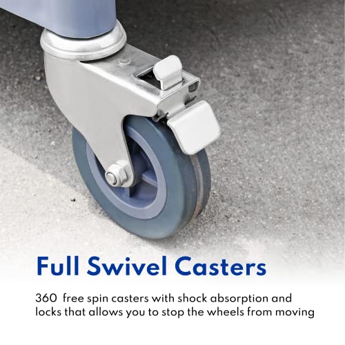 New Star Foodservice 54538 250-Pound Plastic 3-Tier Utility Bus Cart with Locking Casters, 32