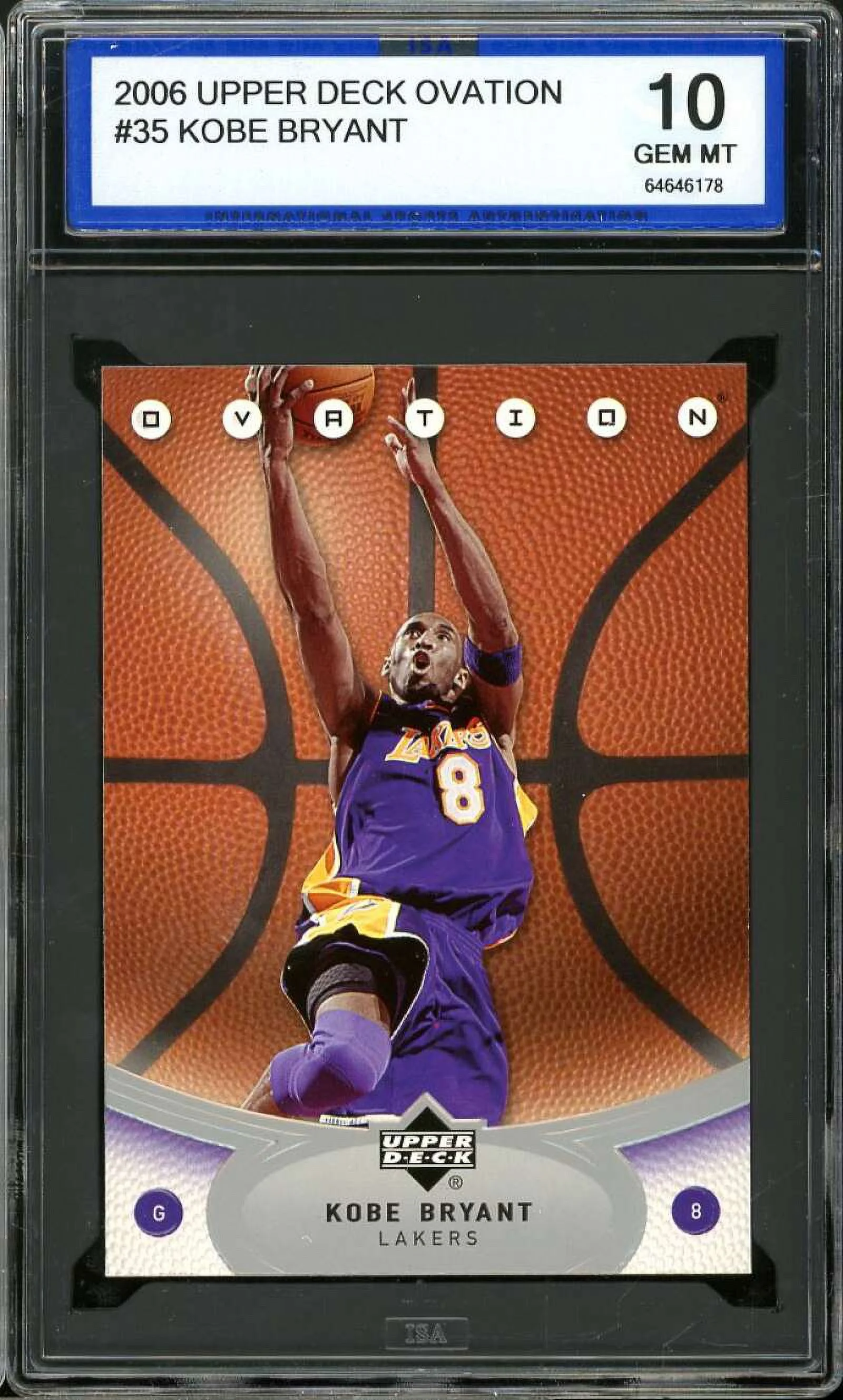 Kobe Bryant Card 2006-07 Upper Deck Ovation #35 ISA 10 GEM MINT