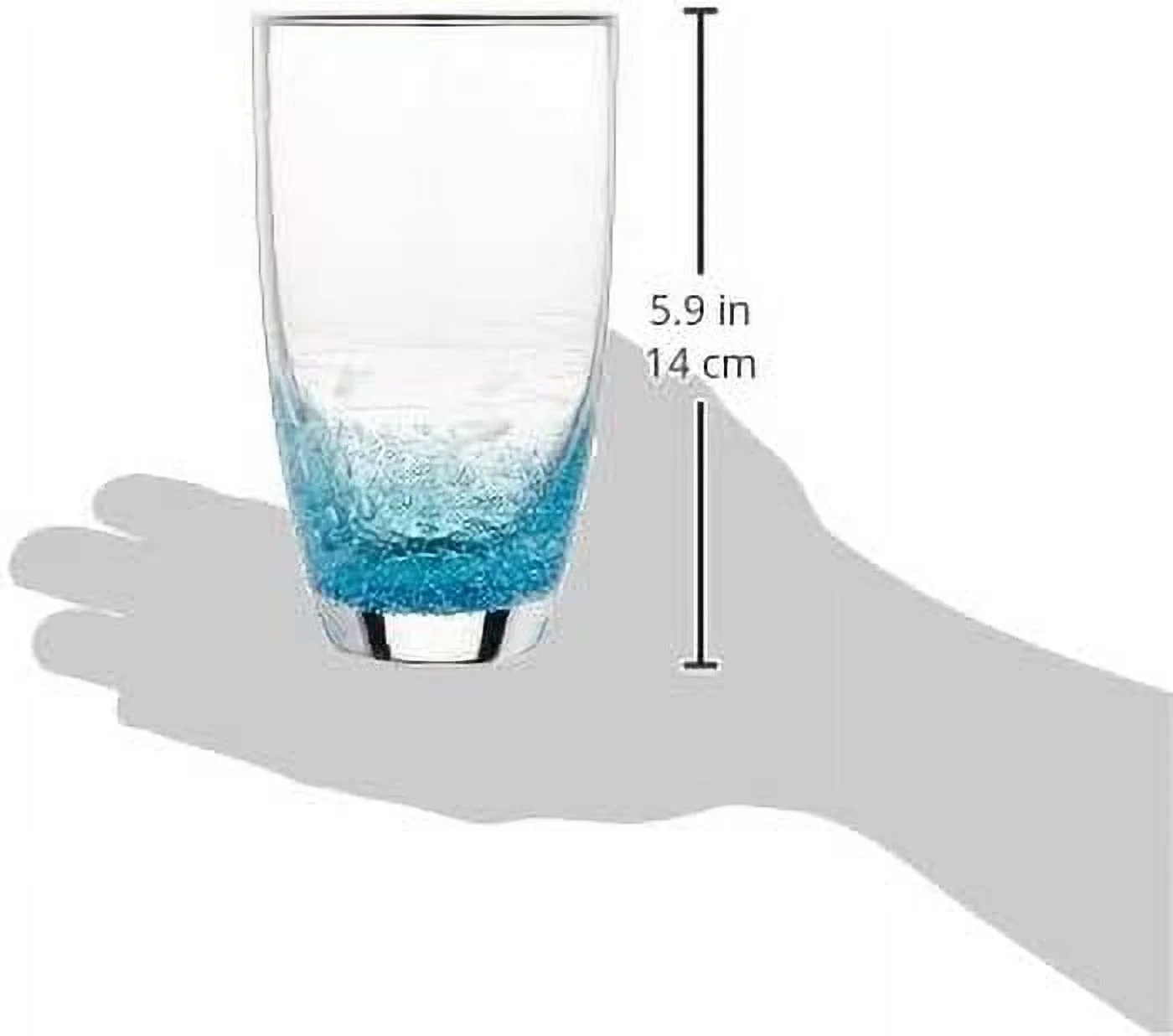 Abbott Collection Fish Cut Glass High Ball, Blue (27-SARDINIA-HB)