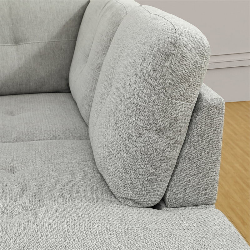 Lifestyle Furniture Edward Right-Facing Sectional & Ottoman in Gray/White