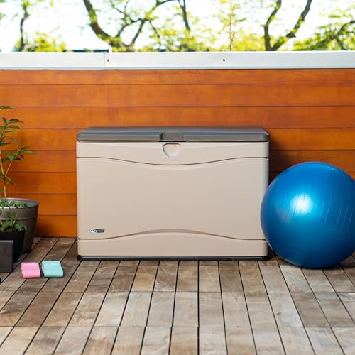 Lifetime 60012 Extra Large Deck Box, 130 Gallon, Desert Sand/Brown