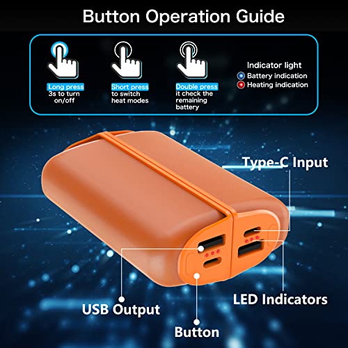 Hand Warmers Rechargeable 2 Pack,10000mAh Split-Magnetic Electric AI Handwarmer Power Bank,3 Levels, Camping,Hunting in Winter