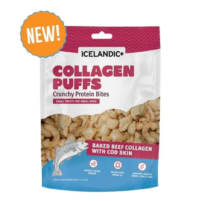 Icelandic  1.3 oz Dog Collagen Puffs Bites with Fish