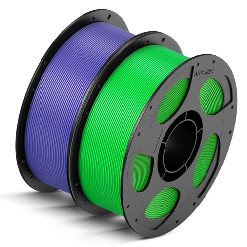 ANYCUBIC High Speed 3D Printer Filament 1.75mm Bundle, Rapid PLA Filament with High Prints Quality, Dimensional Accuracy +/- 0.02mm, Print with Most FDM 3D Printers, 1KG Spool, 2KG Blue + Bright Red