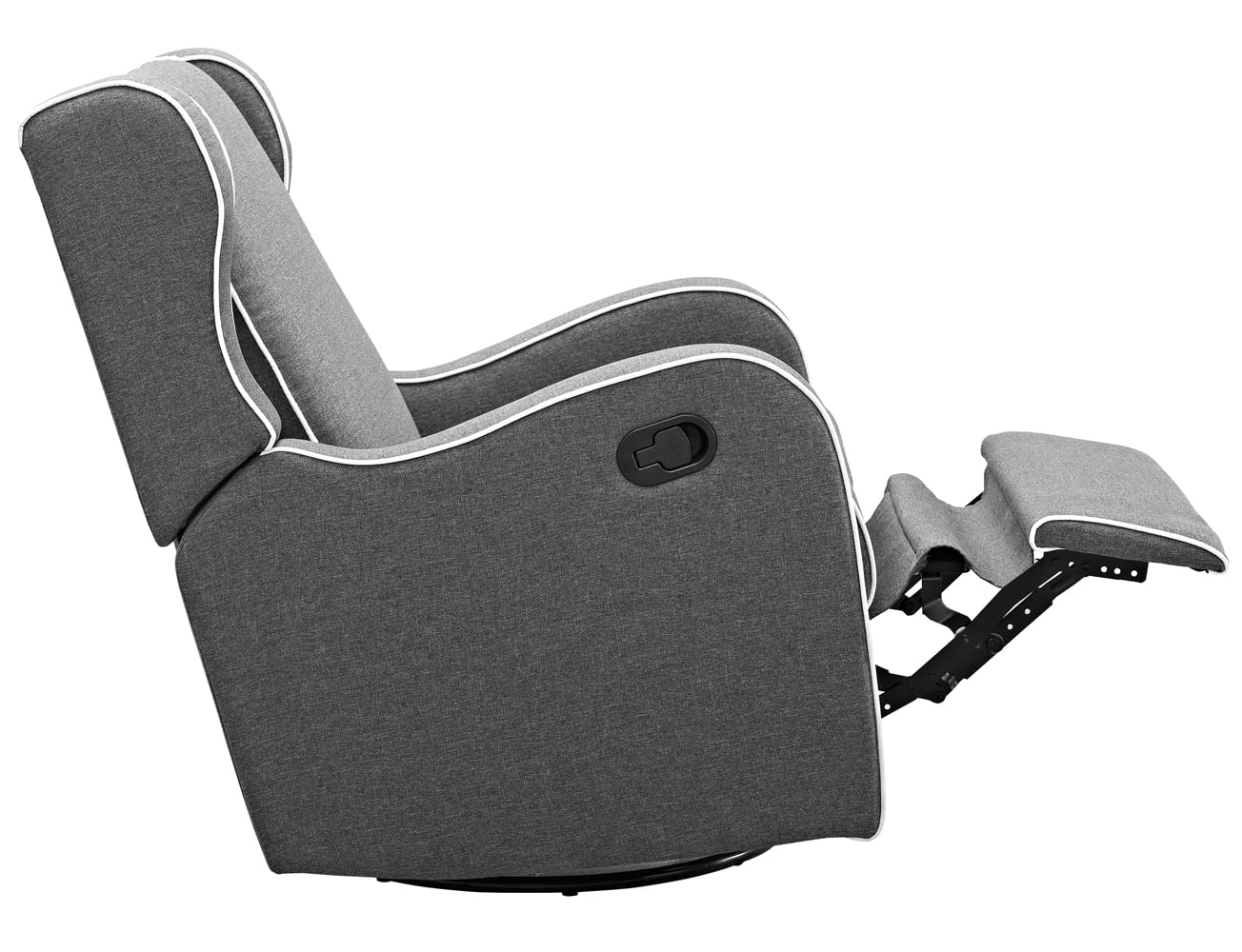 Angel Line Rebecca Upholstered Swivel Gliding Recliner, Dark Gray Fabric