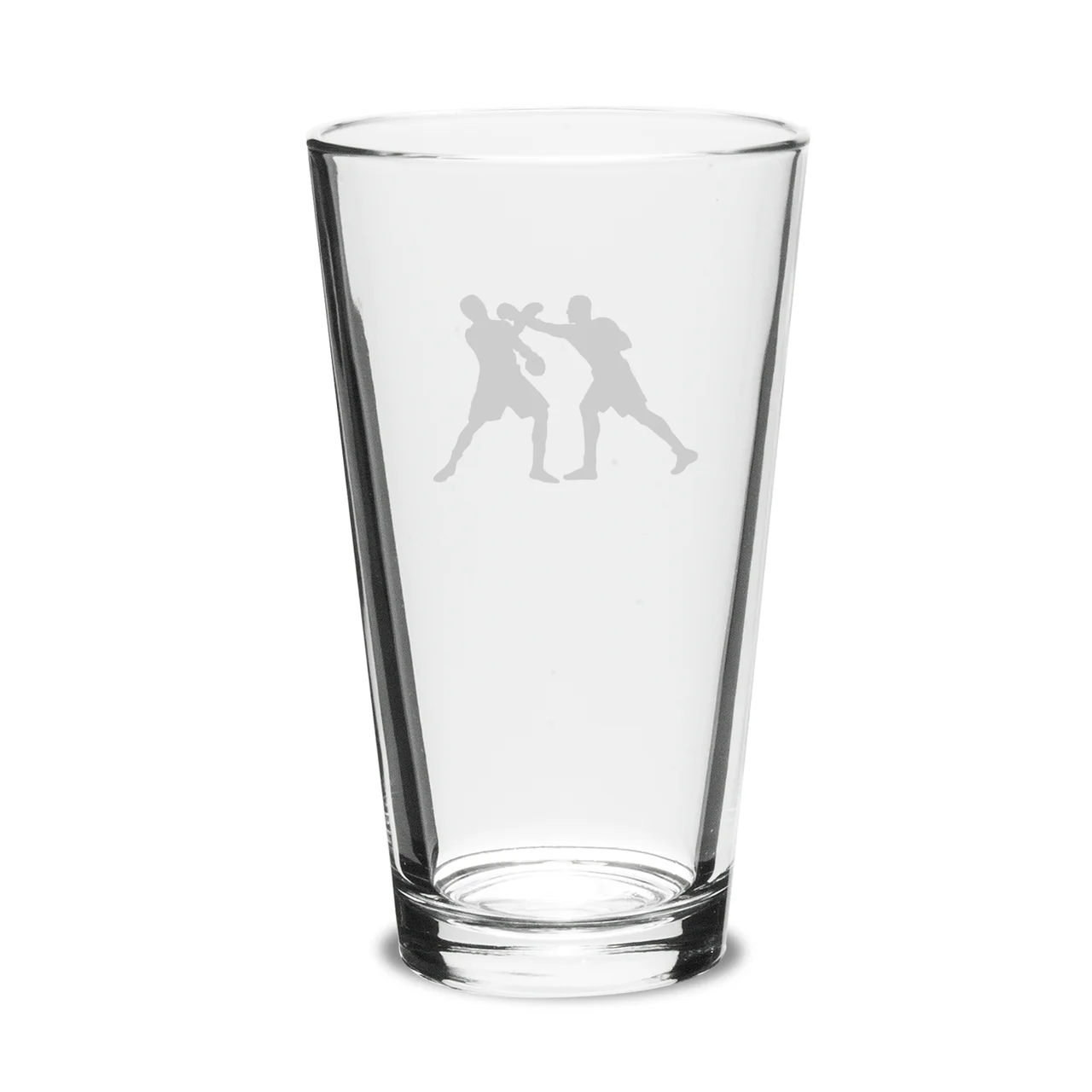 Hanging Boxing Gloves Deep Etched 16oz Pub Glass
