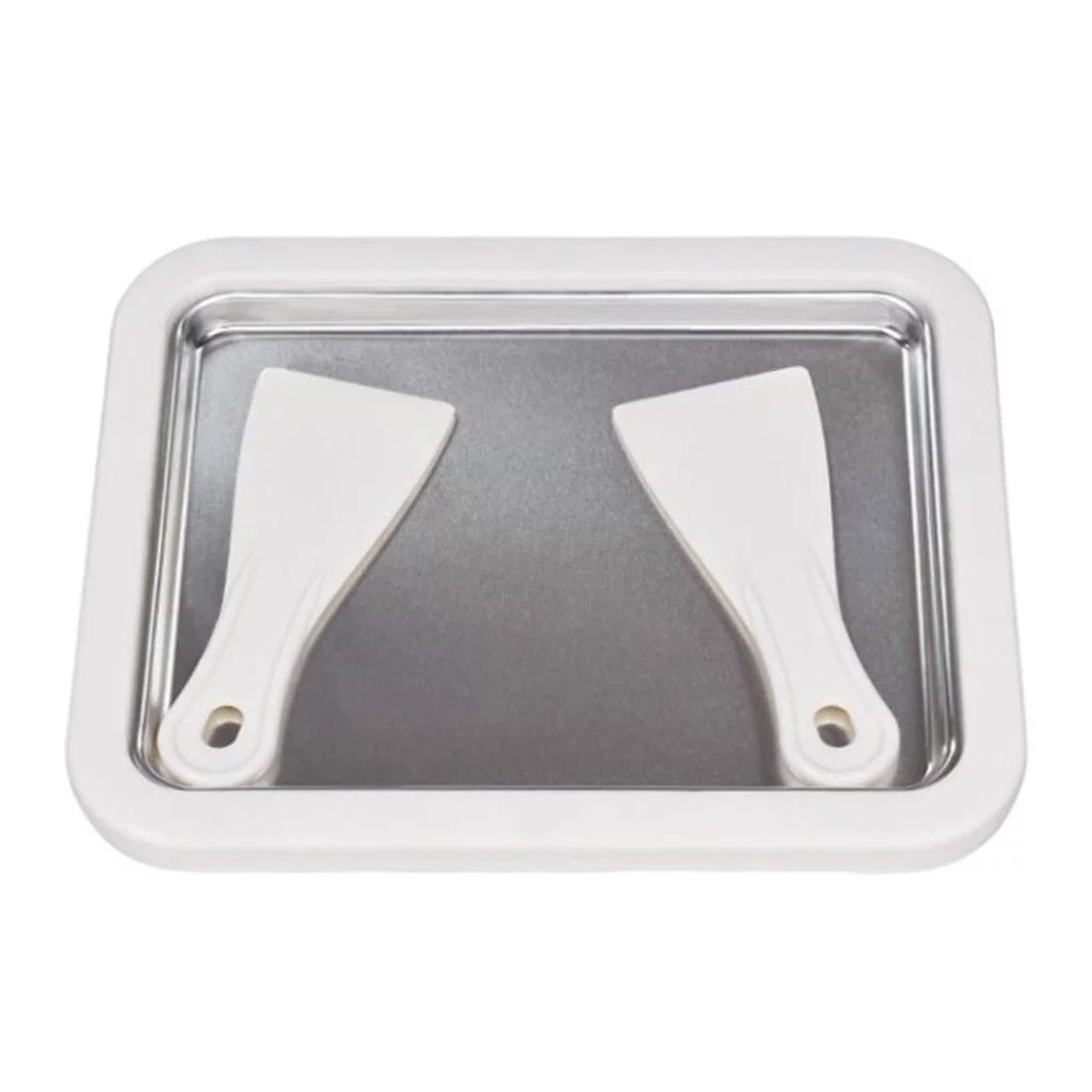 Maker Rolled Pan with 2 Spatulas Fruit Sweet Sorbet Yogurt Homemade Plate for Kids