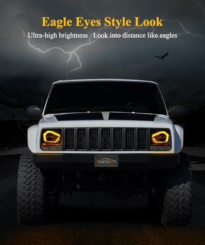 Partsam 2025 H6054 LED Headlights 7x6 5x7 Headlamp Hi/Low Sealed Beam Lights [DOT] [Start & End Animation] [Anti-glare] [DRL] [Sequential Turn Signal] Compatible with Cherokee XJ Wrangler YJ D21 etc