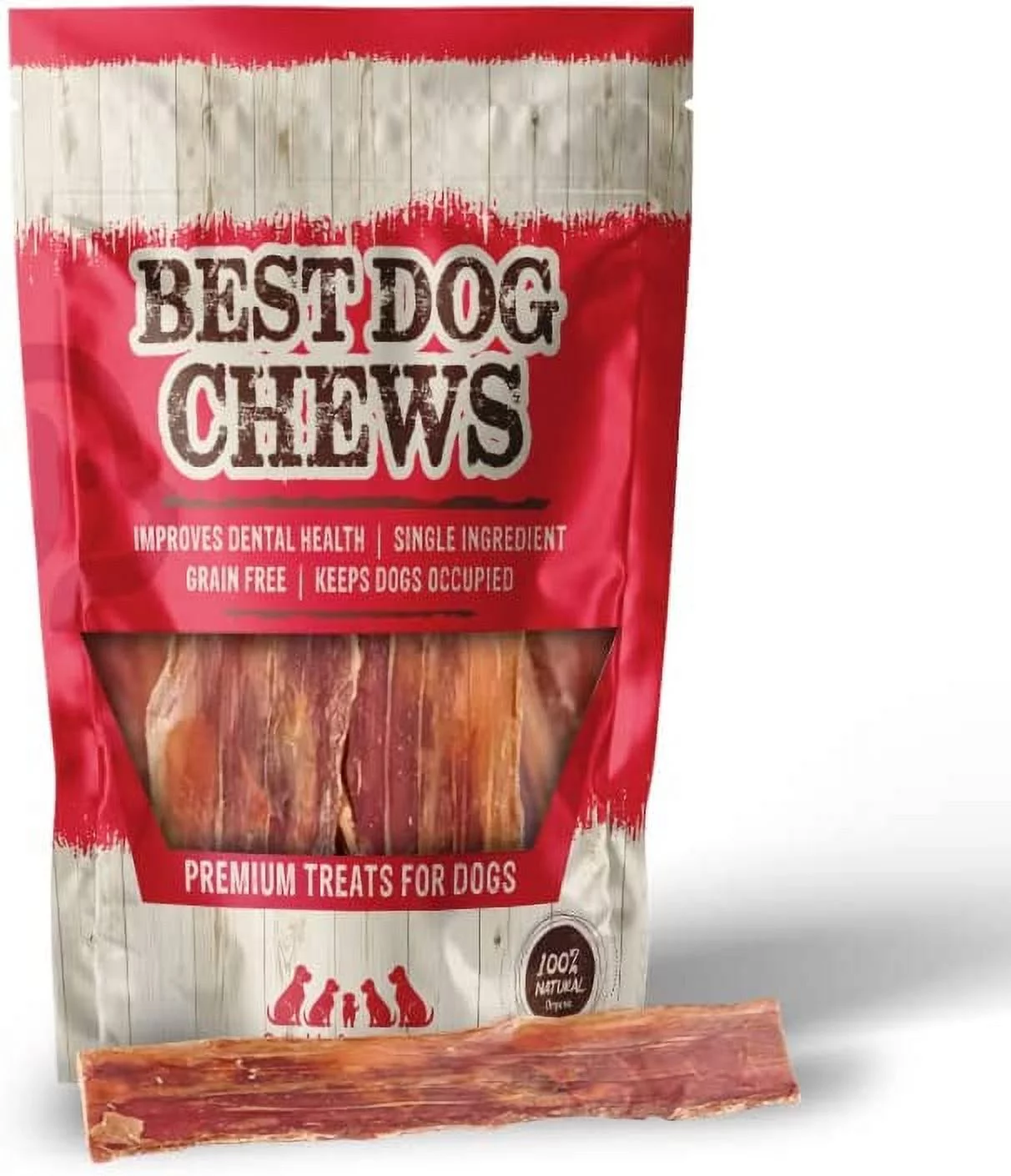 Best Dog Chews Natural Beef Jerky Strips Chew Treats for Dogs of All Breeds - 12 inch