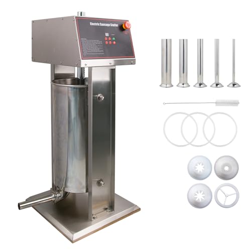 Electric Sausage Stuffer 55LBS Vertical Sausage Maker Machine Stainless Steel Sausage Filler Machine with 4 Stuffing Tubes for Commercial & Home Use