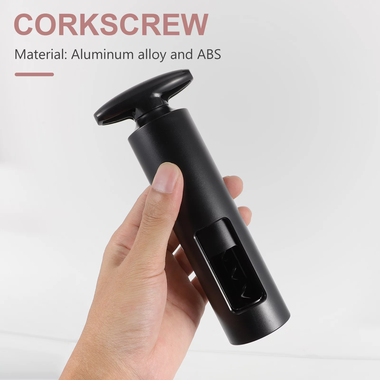 6pcs Rotary Corkscrew Vacuuming Corkscrew Decanter Set for Wine Lover (Black)