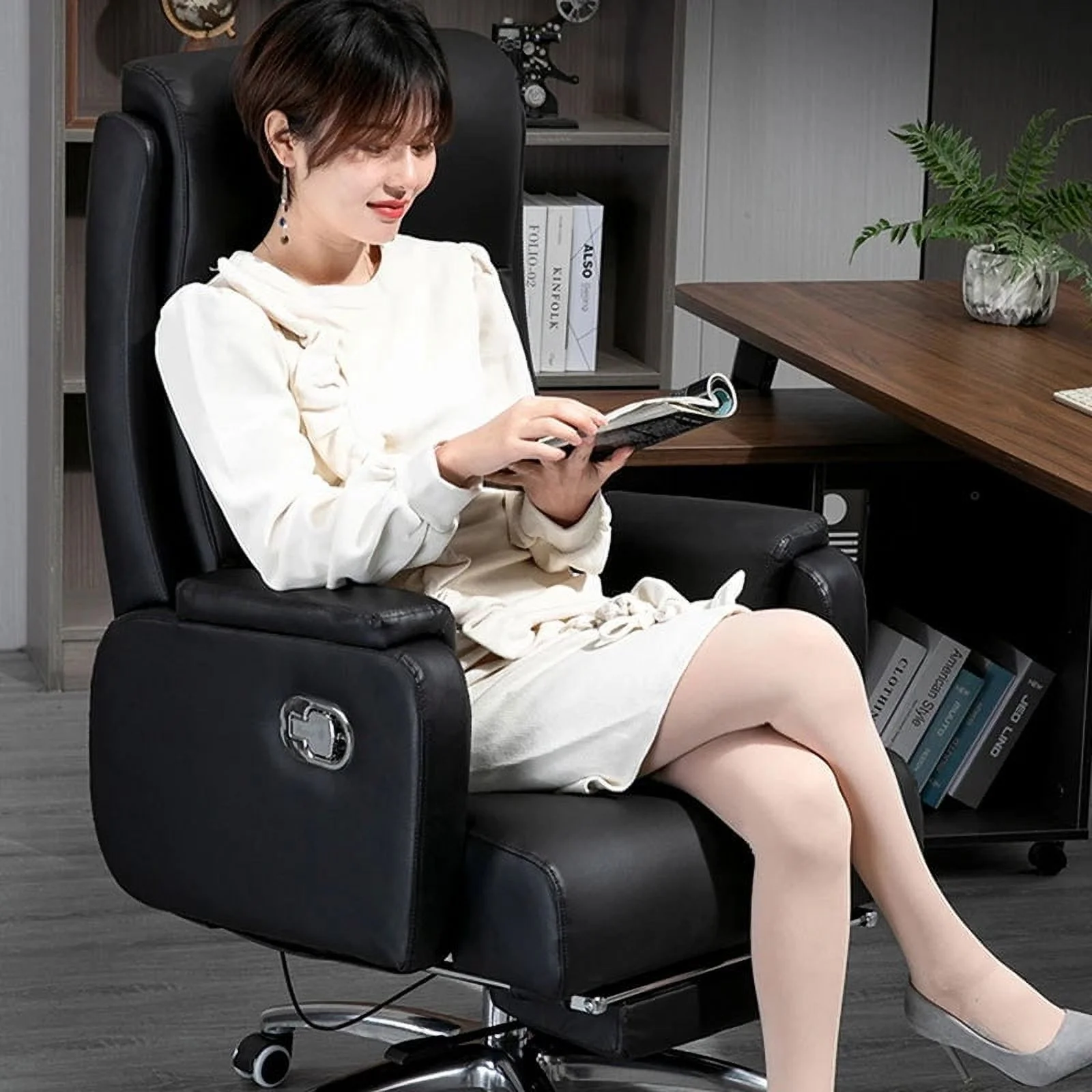 Swivel Dining Office Chairs Study Leather Executive Accent Comfortable Office Chairs Floor Comfy Meuble Office Furniture LSL25XP