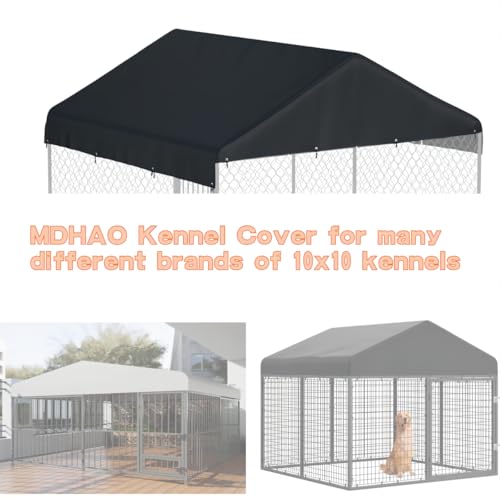 10' x 10' Dog Kennel Cover 600D Heavy Duty Waterproof Replaceable Dog Kennel Top Cover - Gray (Top Cover Included Only)