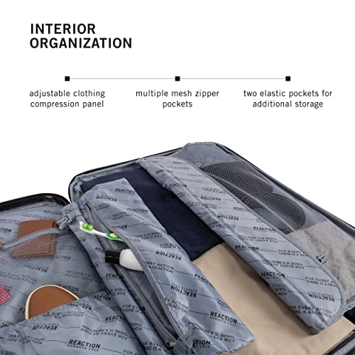 Kenneth Cole REACTION Renegade Luggage Expandable 8-Wheel Spinner Lightweight Hardside Suitcase, Navy Blue, 20-Inch Carry On