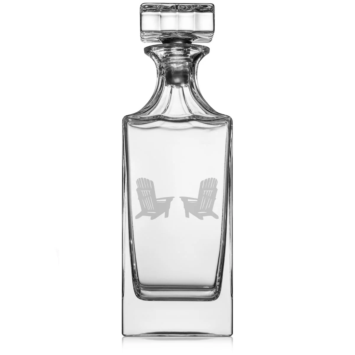 30 oz Glass Whiskey Decanter with Glass Stopper Gift Adirondack Chairs