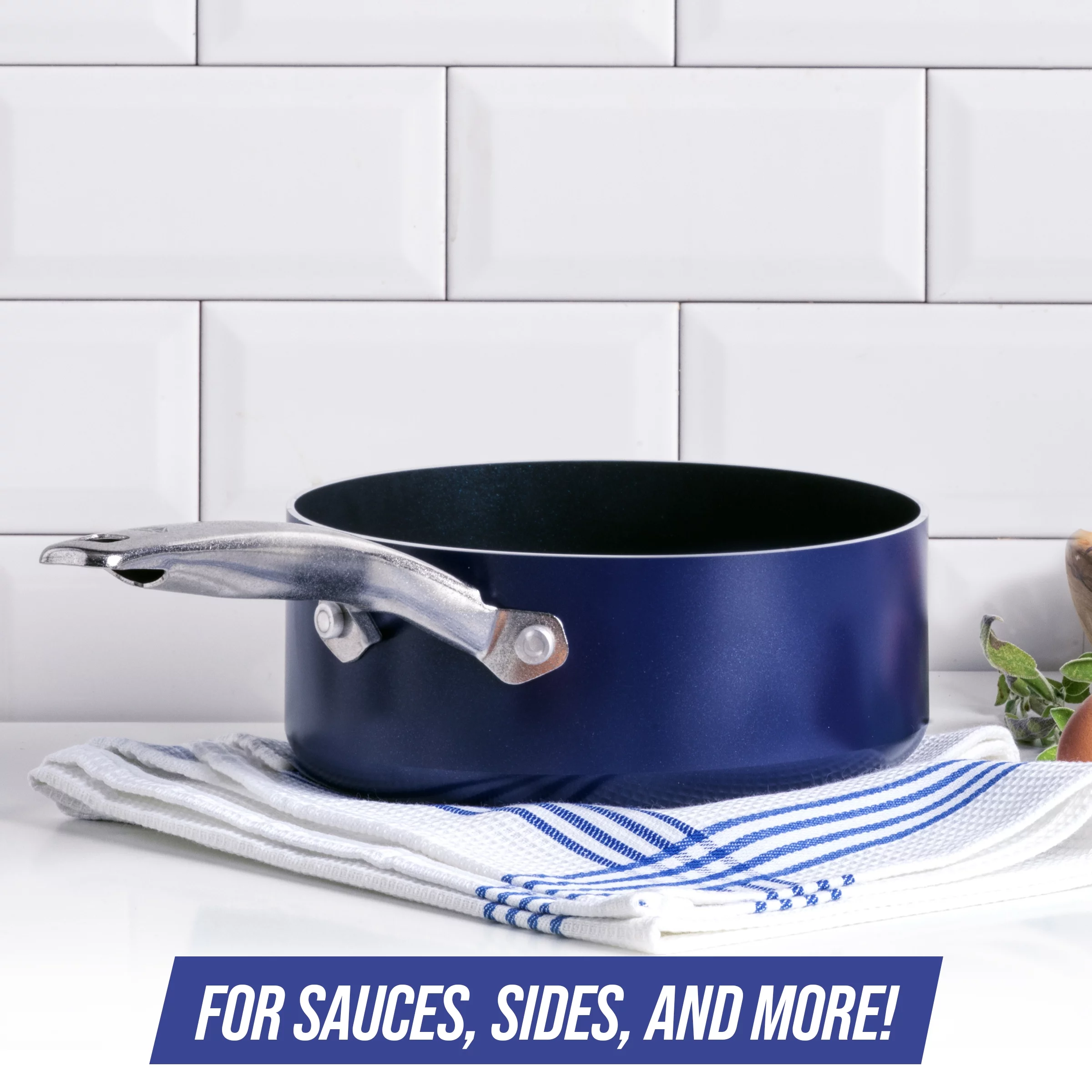 Blue Diamond Ceramic Nonstick 2 Quart Saucepan with Lid