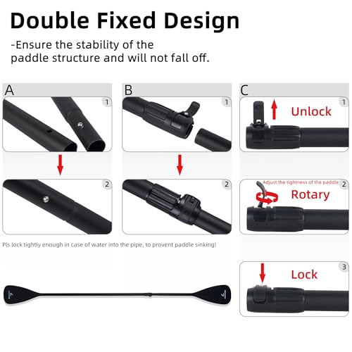 LEDONNE SUP Paddle 4-Piece Adjustable Kayak Paddle Floating Lightweight Paddle Board Oar with Aluminum Alloy Shaft and 2 Nylon Blades Best Price Based on Our 3 Million Sets Per Year 500 bought monthly
