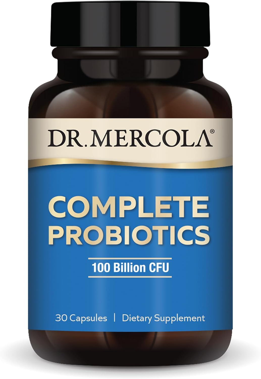 Dr. Mercola Complete Probiotics, 30 Servings (30 Capsules), 100 Billion CFU, Dietary Supplement, Digestive & Immune Support, Non-GMO