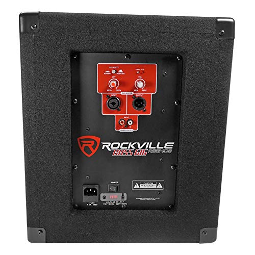 Rockville RBG15S 1600w Active Powered PA Subwoofer w/DSP + Limiter Pro/DJ, 15 inch, Black