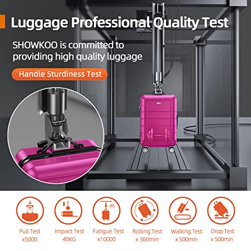 SHOWKOO Luggage Sets Expandable PC+ABS Durable Suitcase Double Wheels TSA Lock Black