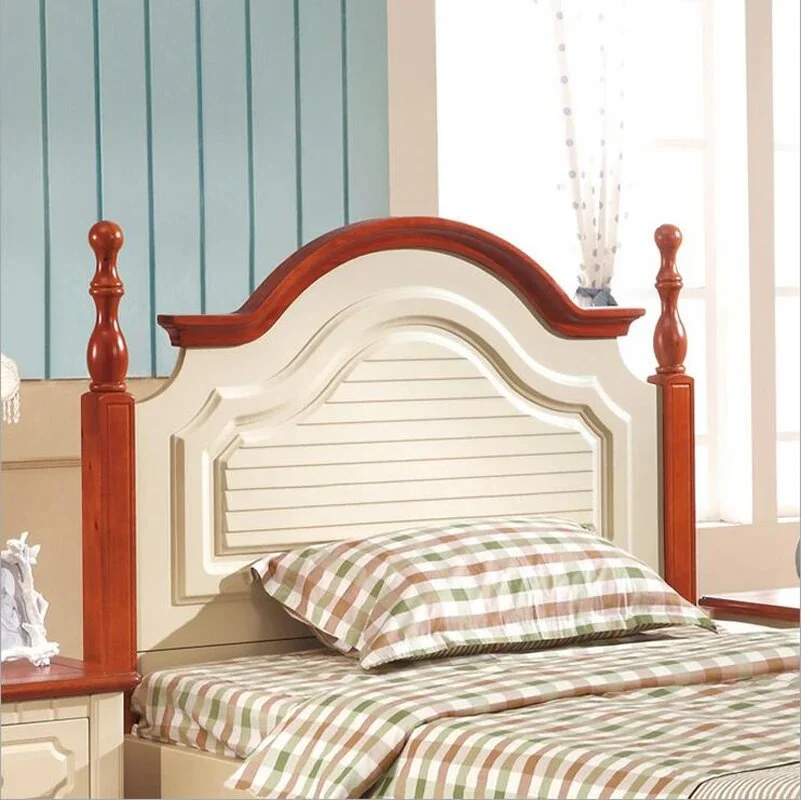 Mediterranean rustic wood bed American country side bedroom furniture 1.5m p10266