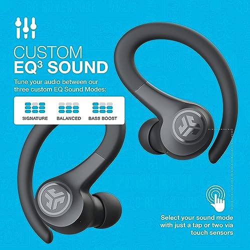 JLab Go Sport+ Wireless Workout Earbuds Featuring C3 Clear Calling, Secure Earhook Sport Design, 35+ Hour Bluetooth Playtime, and 3 EQ Sound Settings (Graphite)