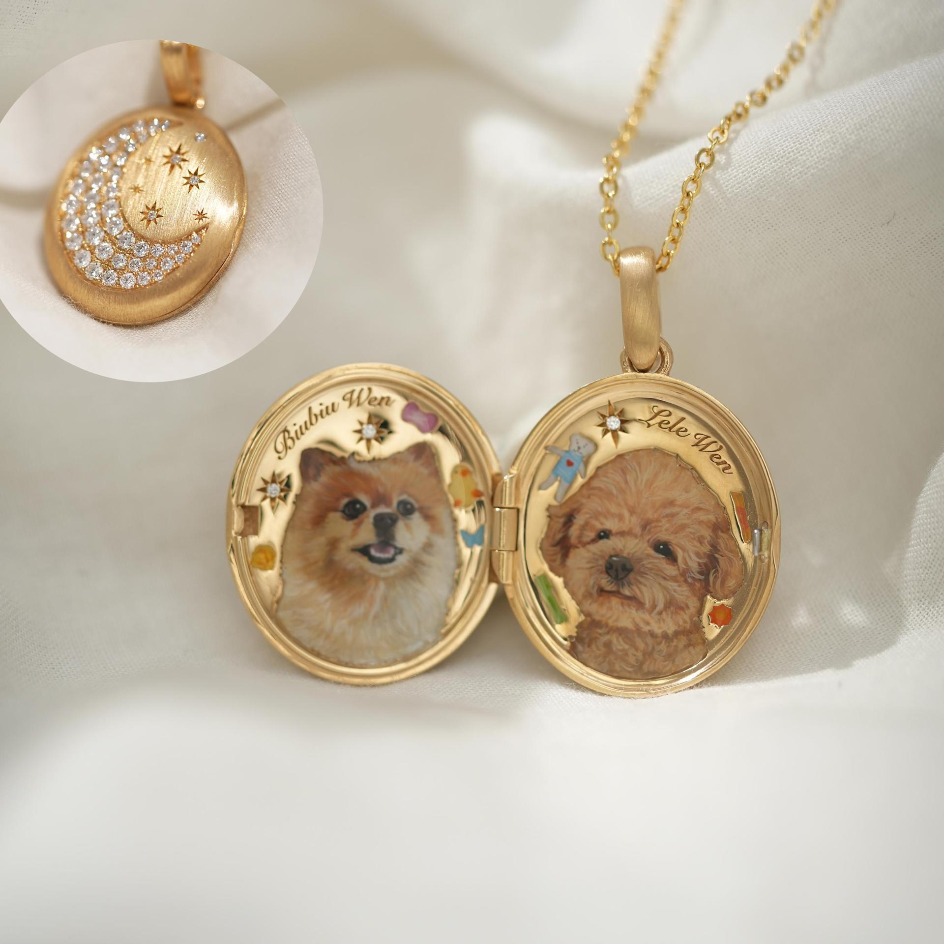Gold Plated Dog Locket Necklace