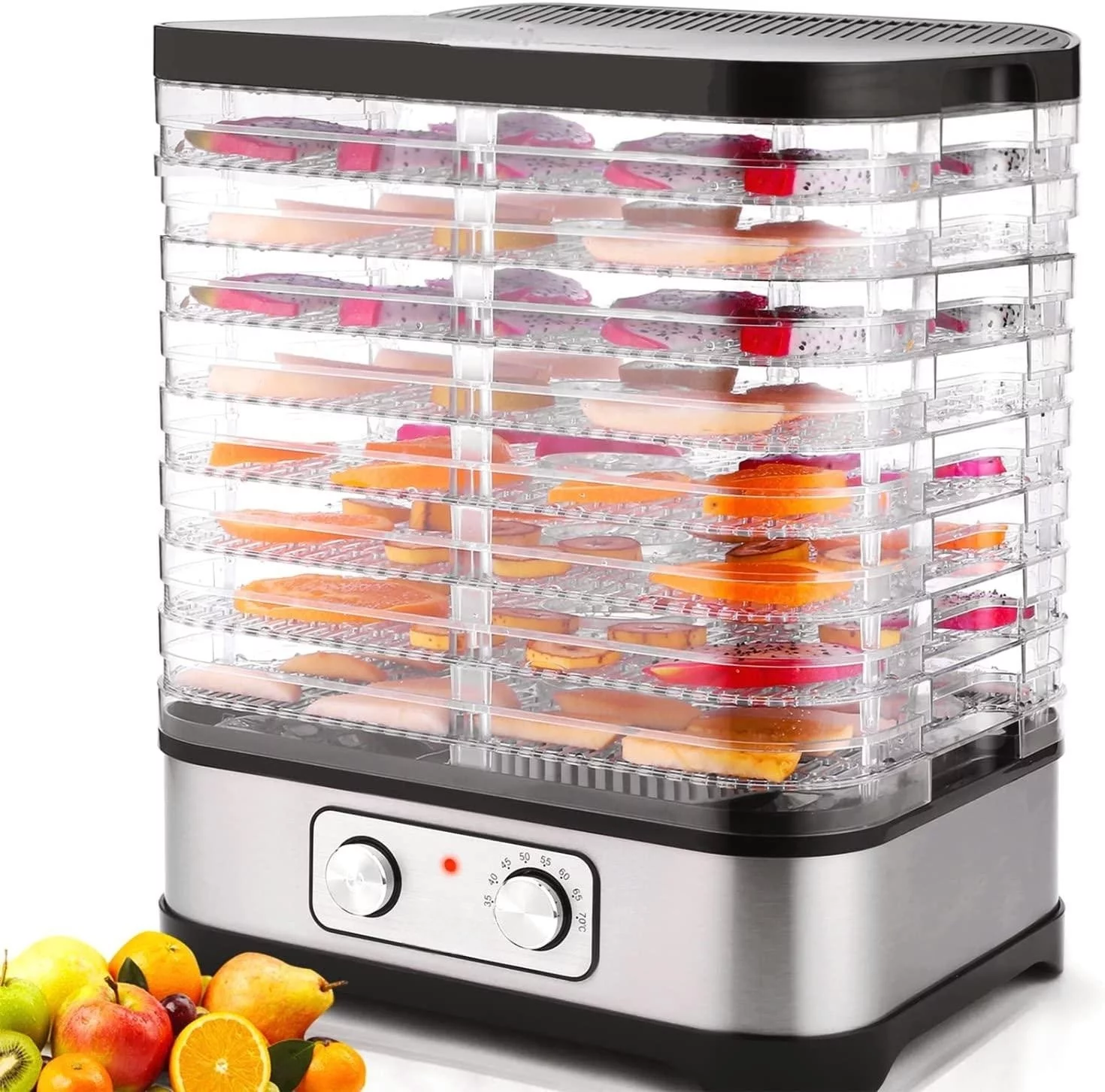 Food Dehydrator Machine, 8 Trays 400 Watts Adjustable Temperature Controls for Jerky, Meat, Beef, Fruit, Vegetable and Herbs | BPA Free